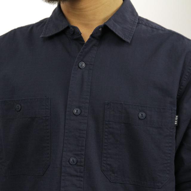 ポーラー シャツ メンズ 正規販売店 POLER 長袖シャツ ワークシャツ HAWTHORN L/S RIPSTOP WOVEN 21310003-NVY NAVY 父の日 プレゼント ラッピング_2