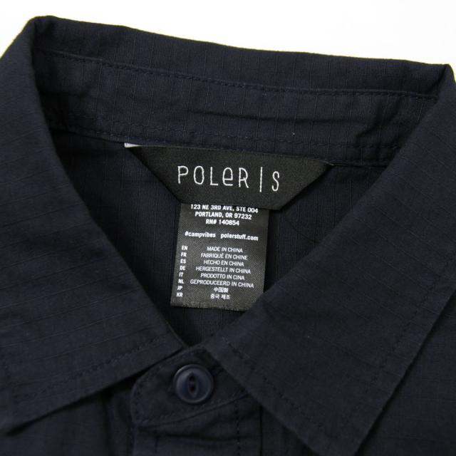 ポーラー シャツ メンズ 正規販売店 POLER 長袖シャツ ワークシャツ HAWTHORN L/S RIPSTOP WOVEN 21310003-NVY NAVY 父の日 プレゼント ラッピング_5