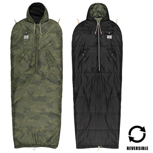 ポーラー 寝袋 正規販売店 POLER アウトドア マミー型寝袋 リバーシブル THE NAPSACK REVERSIBLE 214ACU5501 BLACK/FURRY CAMO