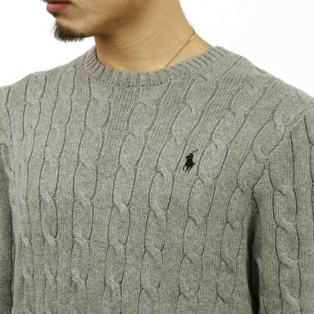 ポロ ラルフローレン セーター メンズ 正規品 POLO RALPH LAUREN ケーブルニット クルーネックセーター CABLE-KNIT  COTTON SWEATER