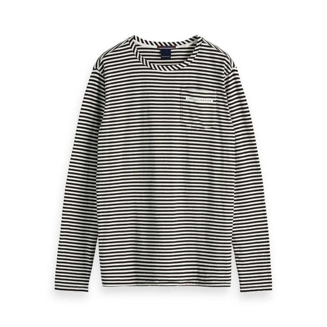 スコッチアンドソーダ SCOTCH＆SODA 正規販売店 メンズ クルーネック 長袖ポケットTシャツ AMS BLAUW PRINTED ARTWORK POCKET LONG SLEEVE STRIPE TEE D 147879 17 COMBO A 父の日 プレゼント ラッピング_2