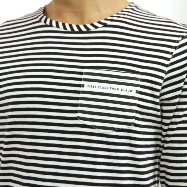 スコッチアンドソーダ SCOTCH＆SODA 正規販売店 メンズ クルーネック 長袖ポケットTシャツ AMS BLAUW PRINTED ARTWORK POCKET LONG SLEEVE STRIPE TEE D 147879 17 COMBO A 父の日 プレゼント ラッピング_3