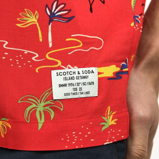スコッチアンドソーダ SCOTCH＆SODA 正規販売店 メンズ 半袖開襟シャツ