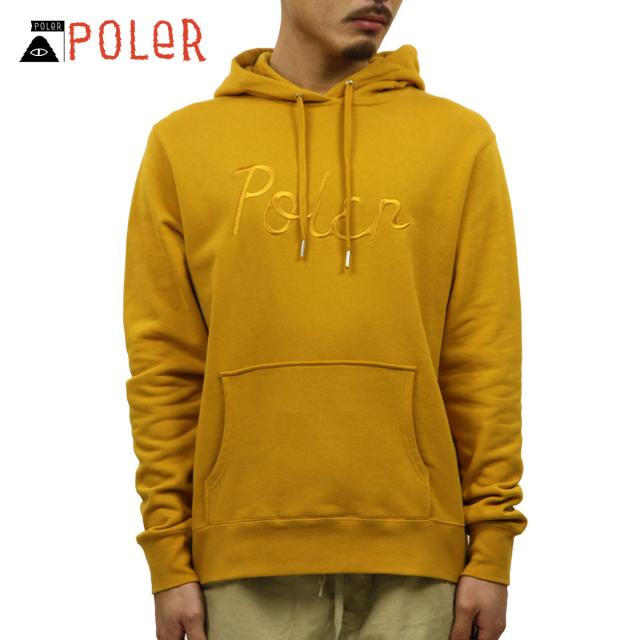 20%OFFクーポンセール 【利用期間 8/3 0:00〜8/6 9:59】 ポーラー パーカー メンズ 正規販売店 POLER プルオーバーパーカー LINDEN EMBROIDERED HOODIE 55200060-MUS MUSTARD