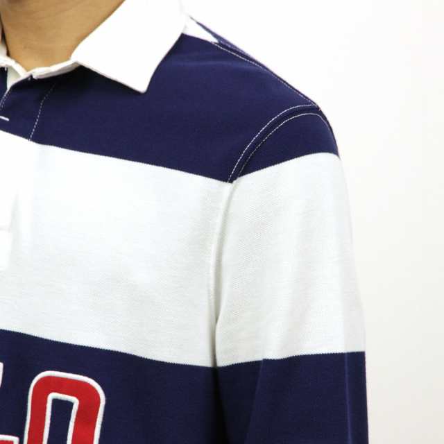 ポロ ラルフローレン ラガーシャツ メンズ 正規品 POLO RALPH LAUREN 長袖ラガーシャツ STRIPED COTTON RUGBY  SHIRT