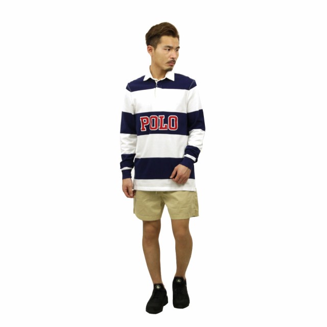 ポロ ラルフローレン ラガーシャツ メンズ 正規品 POLO RALPH LAUREN 長袖ラガーシャツ STRIPED COTTON RUGBY  SHIRT