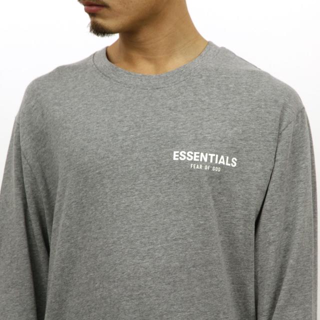フィアオブゴッド fog essentials Tシャツ ロンT メンズ 正規品 クルーネック ロゴ 長袖Tシャツ FOG - FEAR OF GOD ESSENTIALS BOXY LOGO LONG SLEEVE T-SHIRT GREY_2