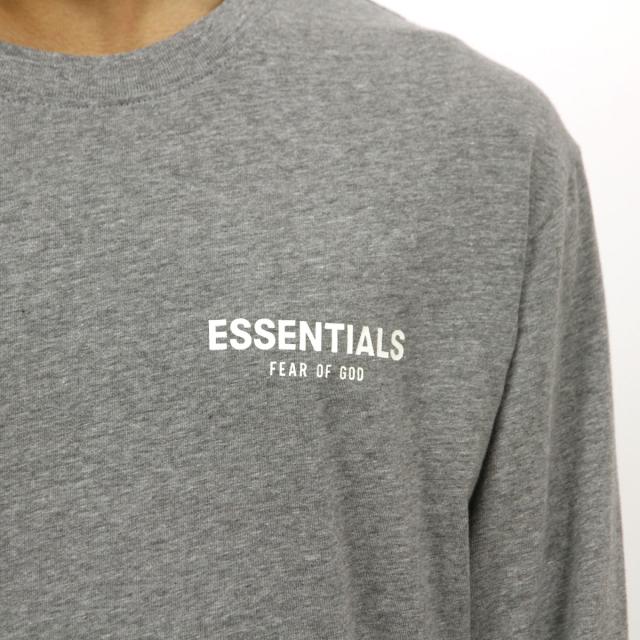 フィアオブゴッド fog essentials Tシャツ ロンT メンズ 正規品 クルーネック ロゴ 長袖Tシャツ FOG - FEAR OF GOD ESSENTIALS BOXY LOGO LONG SLEEVE T-SHIRT GREY_3