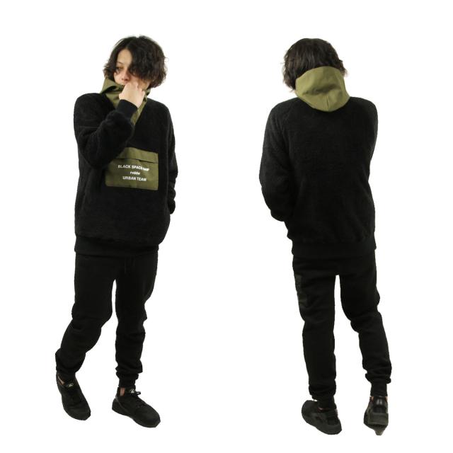 リバーサル パーカー メンズ 正規販売店 REVERSAL rvddw  ハーフジップアップパーカー  URBAN TEAM FLEECE HOODIE rv19aw006 BLACK 父の日 プレゼント ラッピング_8