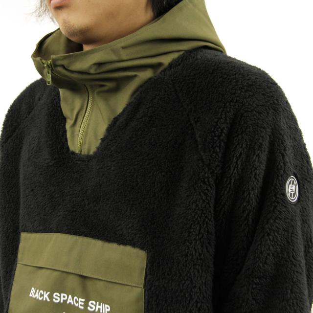 リバーサル パーカー メンズ 正規販売店 REVERSAL rvddw  ハーフジップアップパーカー  URBAN TEAM FLEECE HOODIE rv19aw006 BLACK 父の日 プレゼント ラッピング_4