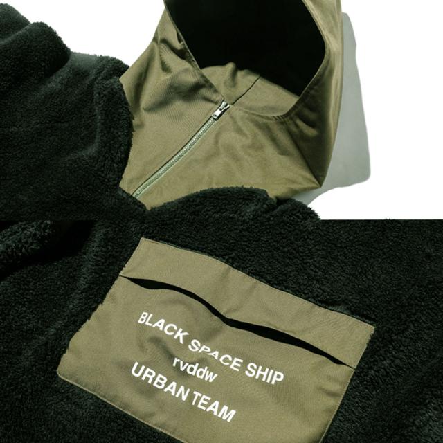 リバーサル パーカー メンズ 正規販売店 REVERSAL rvddw  ハーフジップアップパーカー  URBAN TEAM FLEECE HOODIE rv19aw006 BLACK 父の日 プレゼント ラッピング_7