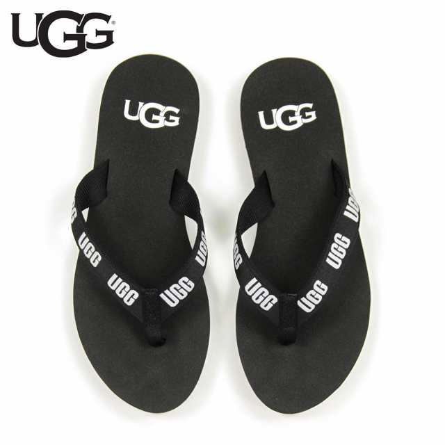 black ugg flip flops