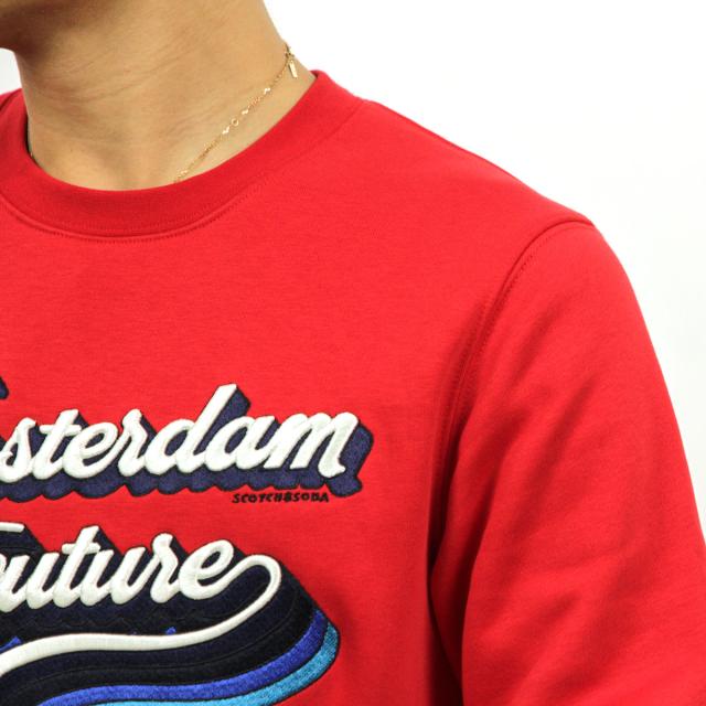 スコッチアンドソーダ スウェット メンズ 正規販売店 SCOTCH＆SODA トレーナー SCOTCH LOGO CREWNECK SWEAT RED 152227 83817 15 クリスマス プレゼント ラッピング スコッチアンドソーダ スウェット メンズ 正規販売店 SCOTCH＆SODA