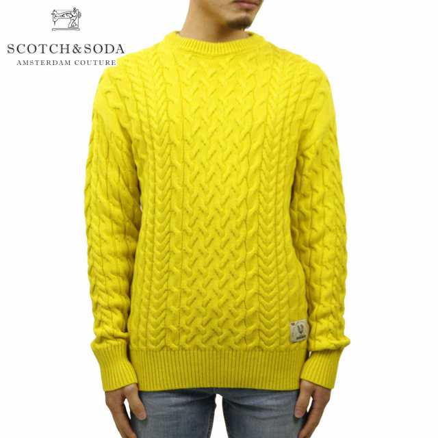 スコッチアンドソーダ セーター メンズ 正規販売店 SCOTCH＆SODA クルーネックセーター WOOL COTTON-BLEND CREWNECK PULL IN CABLEKNIT B