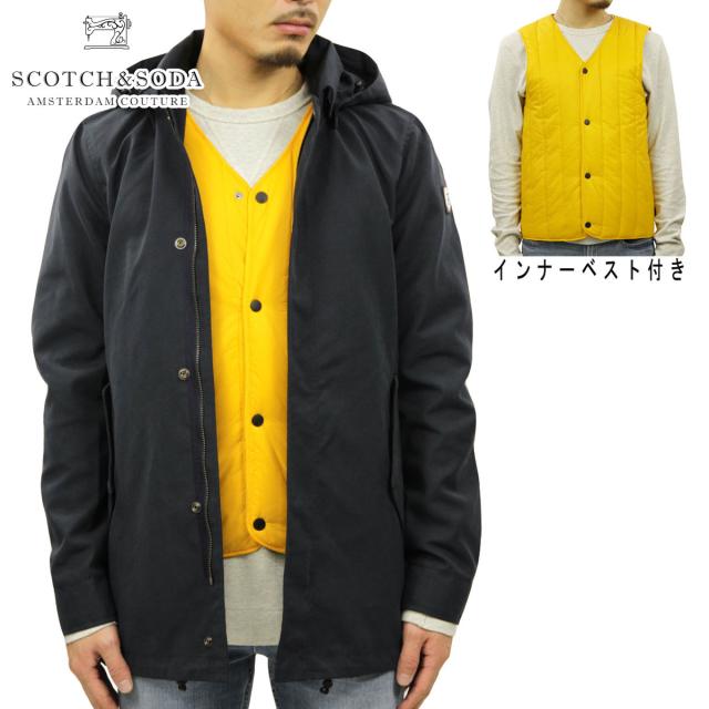 スコッチアンドソーダ コート メンズ 正規販売店 SCOTCH＆SODA アウター トレンチコート CLASSIC BONDED PARKA COAT STEEL 152004 81109 07 クリスマス プレゼント ラッピング