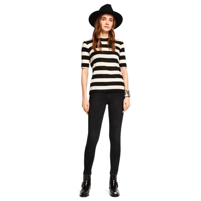 【ポイント10倍 4/23 0:00〜4/29 9:59】 メゾンスコッチ Tシャツ レディース 正規販売店 MAISON SCOTCH 半袖Tシャツ ボーダー柄 クルーネック FITTED FEMININE HIGH NECK TEE COMBO A 150704 84409 90_2