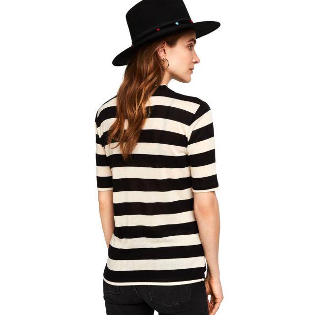 【ポイント10倍 4/23 0:00〜4/29 9:59】 メゾンスコッチ Tシャツ レディース 正規販売店 MAISON SCOTCH 半袖Tシャツ ボーダー柄 クルーネック FITTED FEMININE HIGH NECK TEE COMBO A 150704 84409 90_3