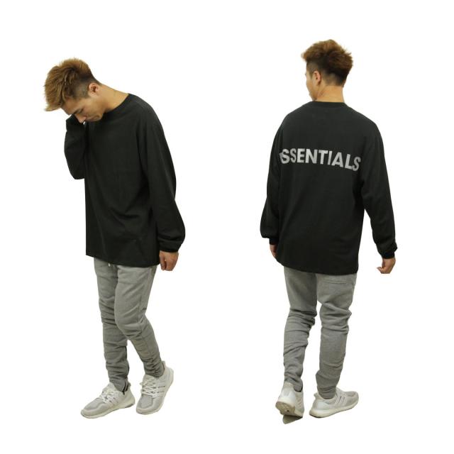 フィアオブゴッド fog essentials Tシャツ ロンT メンズ 正規品 FEAR OF GOD 長袖Tシャツ クルーネック ロゴ FOG - FEAR OF GOD ESSENTIALS 3M LOGO LONG SLEEVE BOXY T-SHIRT BLACK_8