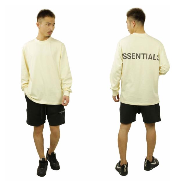 フィアオブゴッド fog essentials Tシャツ メンズ 正規品 FEAR OF GOD エッセンシャルズ 長袖Tシャツ バックプリント ロゴ FOG - FEAR OF GOD ESSENTIALS 3M LOGO LONG SLEEVE BOXY T-SHIRT BUTTER CREAM_8