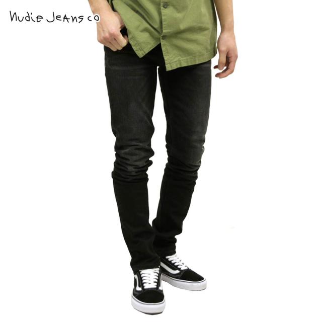 ヌーディージーンズ ジーンズ メンズ 正規販売店 Nudie Jeans グリムティム ボトムス ジーパン GRIM TIM DENIM JEANS DEEP BLACK WORN 572 1125510 クリスマス プレゼント ラッピング