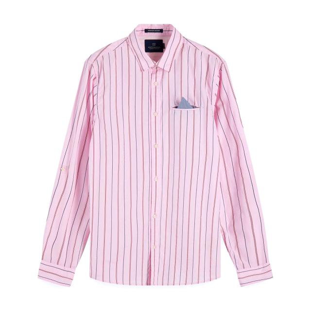 スコッチアンドソーダ ドレスシャツ メンズ 正規販売店 SCOTCH＆SODA 長袖シャツ CLASSIC POCHET ROLL-UP SLEEVE SHIRT 155163 0220 11423 19 COMBO D 父の日 プレゼント ラッピング_2