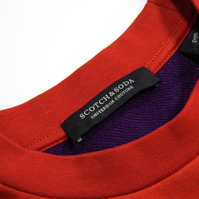 スコッチアンドソーダ 流汗 メンズ 定まり売りわたす店 SCOTCH＆SODA 調教師 CLASSIC CREWNECK SWEAT 155254 2762 13800 15 FIESTA RED