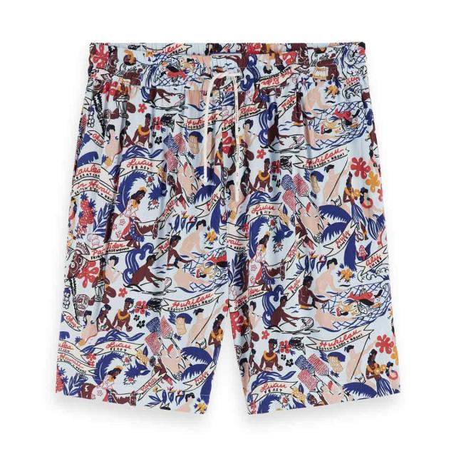 スコッチアンドソーダ ショートパンツ メンズ 正規販売店 SCOTCH＆SODA ボトムス レーヨン ビスコース ALL-OVER PRINTED BERMUDA SHORT 155126 0217 12533 69 COMBO A クリスマス プレゼント ラッピング スコッチアンドソーダ ショートパンツ メンズ 正規販売店 SCOTCH＆SODA