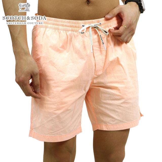 スコッチアンドソーダ 水着 メンズ 正規販売店 SCOTCH＆SODA スイムパンツ トランクス型 MID-LENGTH BRIGHT GARMENT-DYED SWIM SHORT 154483 2537 18608 20 FLUO ORANGE クリスマス プレゼント ラッピング