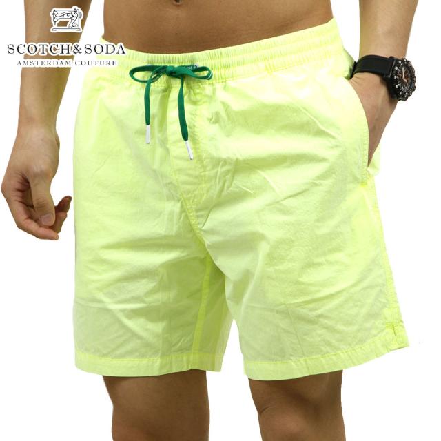 スコッチアンドソーダ 水着 メンズ 正規販売店 SCOTCH＆SODA スイムパンツ トランクス型 MID-LENGTH BRIGHT GARMENT-DYED SWIM SHORT 154483 3154 18608 40 HIGHLIGHT YELLOW クリスマス プレゼント ラッピング