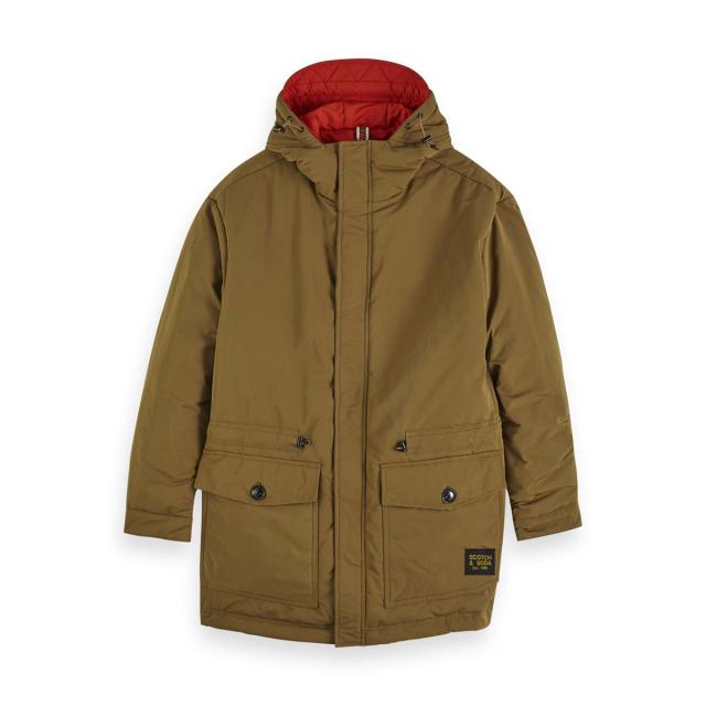 スコッチアンドソーダ コート メンズ 正規販売店 SCOTCH＆SODA アウター フード付きコート REVERSIBLE LONG JACKET WITH BIG POCKETS 154362 81119 COMBO A 父の日 プレゼント ラッピング_2