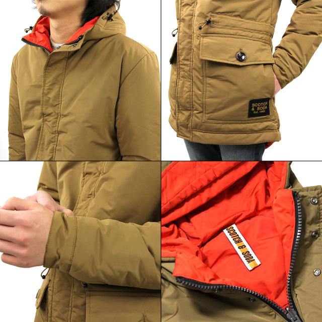 スコッチアンドソーダ コート メンズ 正規販売店 SCOTCH＆SODA アウター フード付きコート REVERSIBLE LONG JACKET WITH BIG POCKETS 154362 81119 COMBO A 父の日 プレゼント ラッピング_5