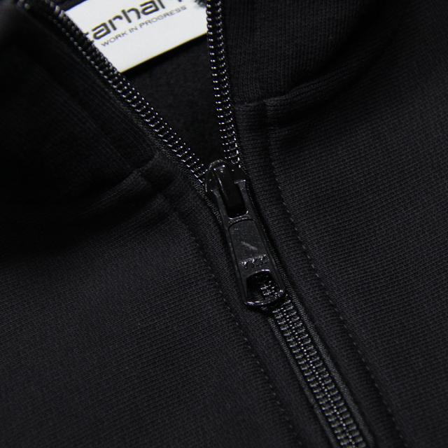 カーハート トレーナー メンズ 正規販売店 CARHARTT WIP 無地 ハーフジップトレーナー スウェット ワンポイントロゴ HALF ZIP AMERICAN SCRIPT SWEATSHIRT BLACK I027014 89XX_6
