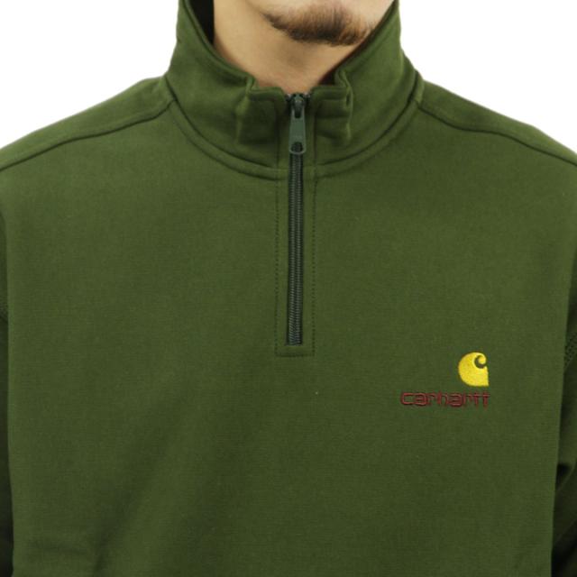 カーハート メンズ スウェット 正規品 CARHARTT WIP ハーフジップ トレーナー ロゴ HALF ZIP AMERICAN SCRIPT SWEATSHIRT TARRAGON I027014 2BRXX_3