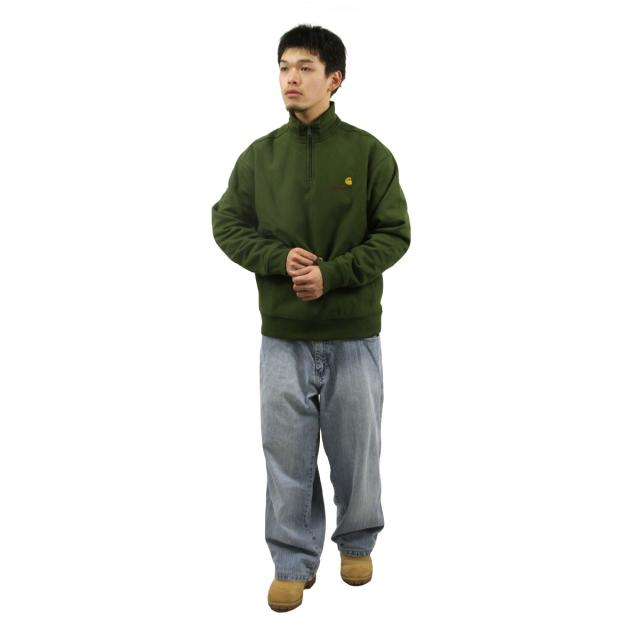 カーハート メンズ スウェット 正規品 CARHARTT WIP ハーフジップ トレーナー ロゴ HALF ZIP AMERICAN SCRIPT SWEATSHIRT TARRAGON I027014 2BRXX_7