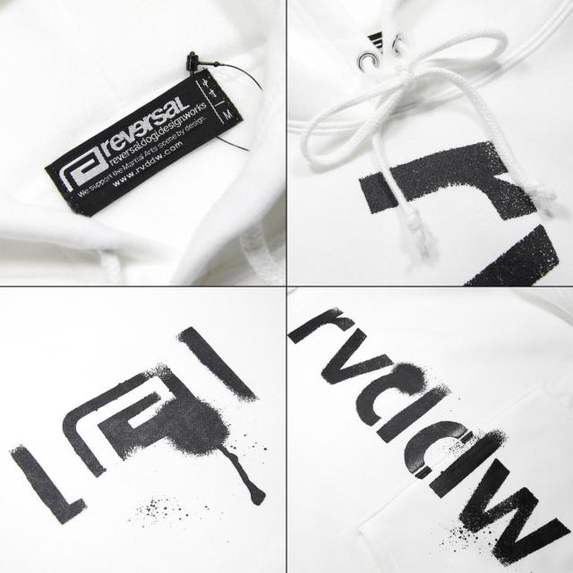 リバーサル パーカー メンズ 正規販売店 REVERSAL rvddw ビッグシルエット プルオーバーパーカー STENCIL BIG SILHOUETTE SWEAT PARKA rv20aw209 WHITE_7