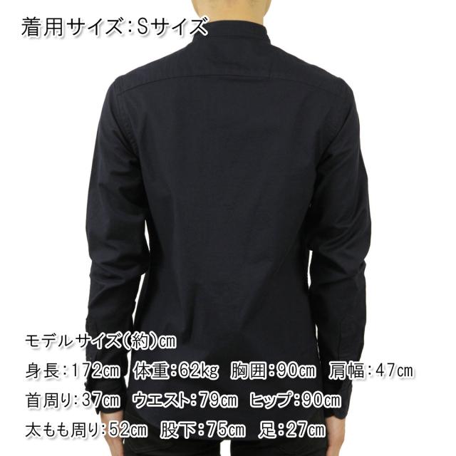 スコッチアンドソーダ シャツ メンズ 正規販売店 SCOTCH＆SODA 長袖シャツ バンドカラーシャツ REGULAR FIT- COLLARLESS OXFORD SHIRT M 158445 0002 21435 78 NIGHT 父の日 プレゼント ラッピング_1