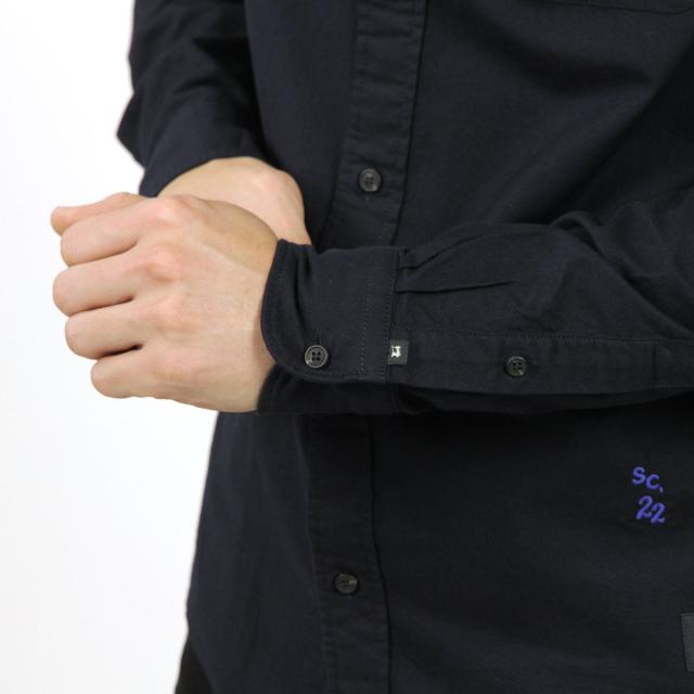 スコッチアンドソーダ シャツ メンズ 正規販売店 SCOTCH＆SODA 長袖シャツ バンドカラーシャツ REGULAR FIT- COLLARLESS OXFORD SHIRT M 158445 0002 21435 78 NIGHT 父の日 プレゼント ラッピング_4