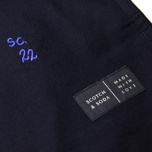 スコッチアンドソーダ シャツ メンズ 正規販売店 SCOTCH＆SODA 長袖シャツ バンドカラーシャツ REGULAR FIT- COLLARLESS OXFORD SHIRT M 158445 0002 21435 78 NIGHT 父の日 プレゼント ラッピング_6
