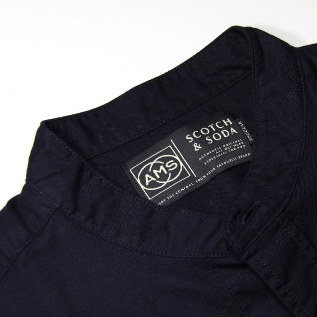 スコッチアンドソーダ シャツ メンズ 正規販売店 SCOTCH＆SODA 長袖シャツ バンドカラーシャツ REGULAR FIT- COLLARLESS OXFORD SHIRT M 158445 0002 21435 78 NIGHT 父の日 プレゼント ラッピング_7