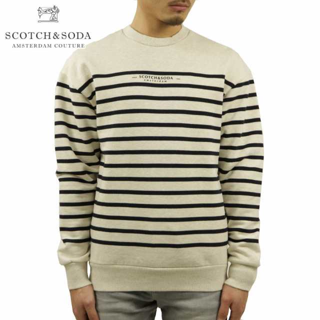 スコッチアンドソーダ スウェット メンズ 正規販売店 SCOTCH＆SODA トレーナー YARN-DYED FELPA CREWNECK SWEAT FLEECE 160818 218 33810