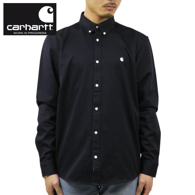 カーハート シャツ メンズ 正規販売店 CARHARTT WIP 長袖シャツ ボタンダウンシャツ LONG SLEEVE MADISON SHIRT DARK NAVY / WHITE I023339 00BXXの通販は