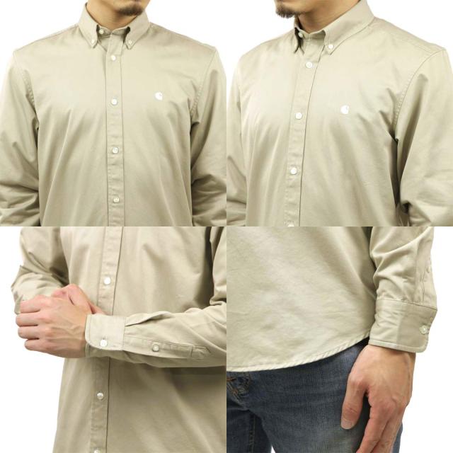 カーハート シャツ メンズ 正規品 CARHARTT WIP 長袖シャツ ボタンダウンシャツ LONG SLEEVE MADISON SHIRT WALL / WHITE BEIGE I023339 11DXX_3