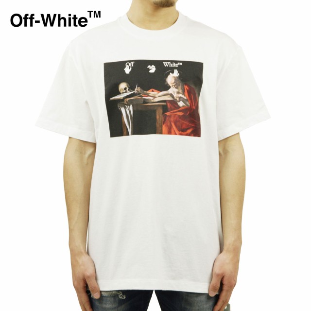 オフホワイト Tシャツ メンズ 正規品 OFF-WHITE 半袖Tシャツ バックプリント カラバッジョ CARAVAGGIO S/S OVER TEE WHITE RED OMAA038R2