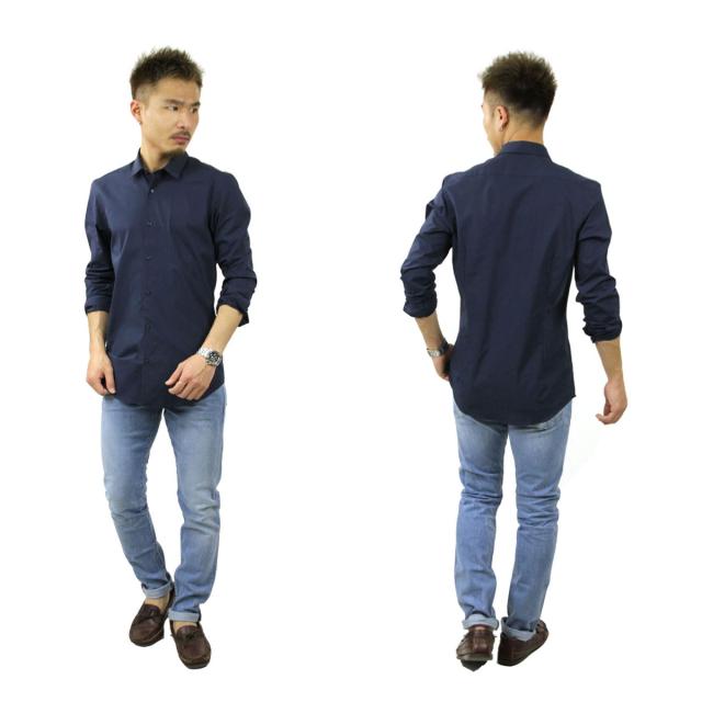 スコッチアンドソーダ シャツ メンズ 正規販売店 SCOTCH＆SODA 長袖Yシャツ スリムフィット ストレッチ素材 CLASSIC STRETCH SHIRT SLIM FIT 132837 58 NIGHT 父の日 プレゼント ラッピング_8
