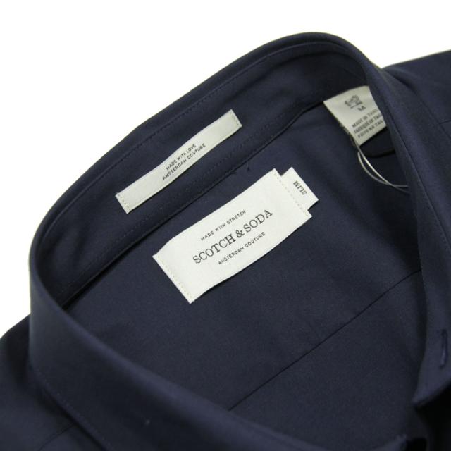 スコッチアンドソーダ シャツ メンズ 正規販売店 SCOTCH＆SODA 長袖Yシャツ スリムフィット ストレッチ素材 CLASSIC STRETCH SHIRT SLIM FIT 132837 58 NIGHT 父の日 プレゼント ラッピング_7