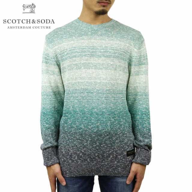 スコッチアンドソーダ セーター メンズ 正規販売店 SCOTCH＆SODA ニット クルーネック セーター RECYCLED COTTON-BLEND GRADIENT CREWNEC