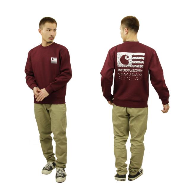 カーハート スウェット メンズ 正規品 CARHARTT WIP トレーナー バックプリント FADE STATE SWEATSHIRT WINE / WHITE I029528 0IU_8