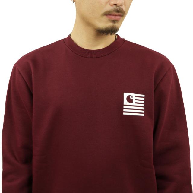 カーハート スウェット メンズ 正規品 CARHARTT WIP トレーナー バックプリント FADE STATE SWEATSHIRT WINE / WHITE I029528 0IU_3