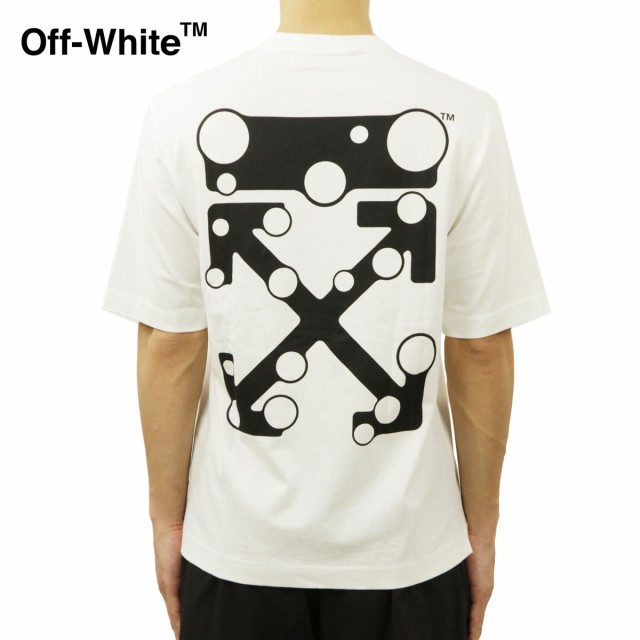 オフホワイト Tシャツ メンズ 正規品 OFF-WHITE 半袖Tシャツ バックプリント BUBBLE ARROW S/S SKATE TEE WHITE BLACK OMAA119F21JER0130