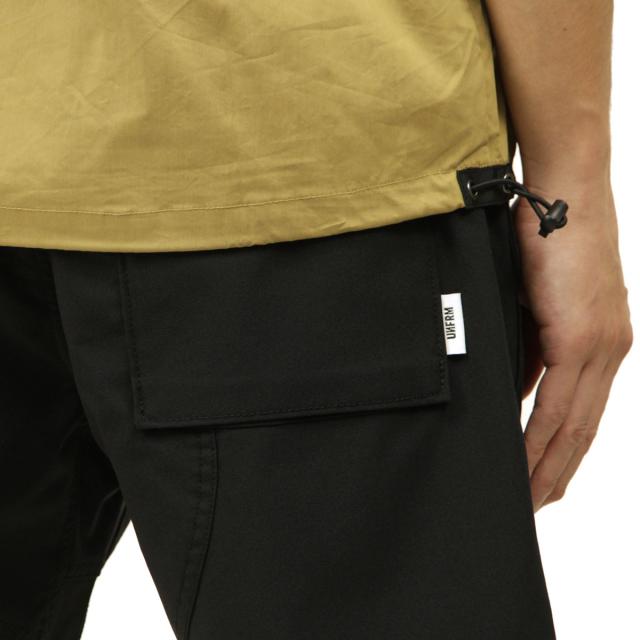 ユニフォーム アウトドア スタンダード ショートパンツ メンズ 正規販売店 UNFRM OUTDOOR STANDARD ボトムス ストレッチ SOLOTEX MELANGE 4WAY STRETCH 4/10 BUSH PANTS 22SS-7662-BK BLACK クリスマス プレゼント ラッピング ユニフォーム アウトドア スタンダード ショートパンツ メンズ 正規